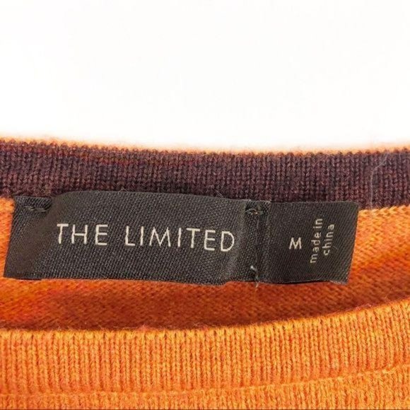 THE LIMITED ORANGE 3/4 SLEEVE PULLOVER MERINO WOOL SWEATER - Picture 3 of 6